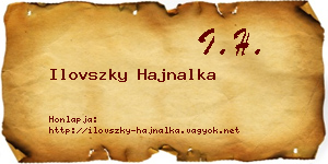 Ilovszky Hajnalka névjegykártya